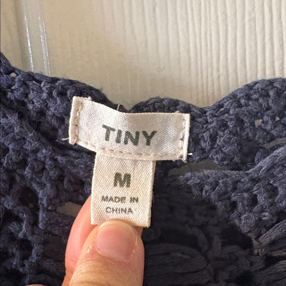 Tiny Euc Navy Blue Stitched Blouse With A Sweater… - image 2